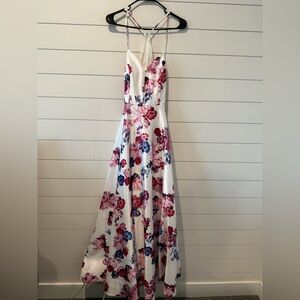 City Studio Pink and Purple Pleated Gown for Prom